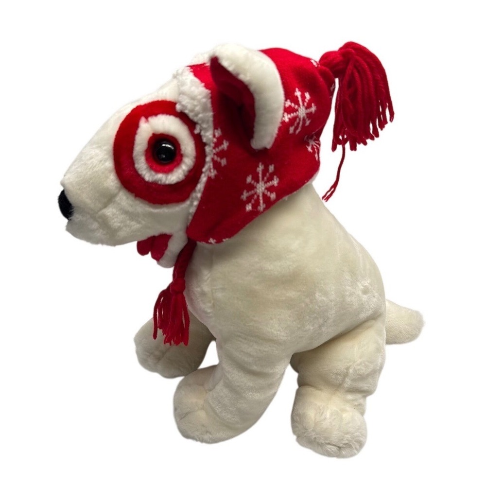 Vintage 2001 Target Bullseye Dog Plush The In Thing Winter Snowflake Hat 12 Inch